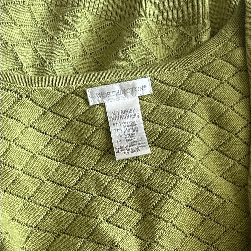 Worthington Textured Lime Cardigan Sweater - Picture 3 of 4